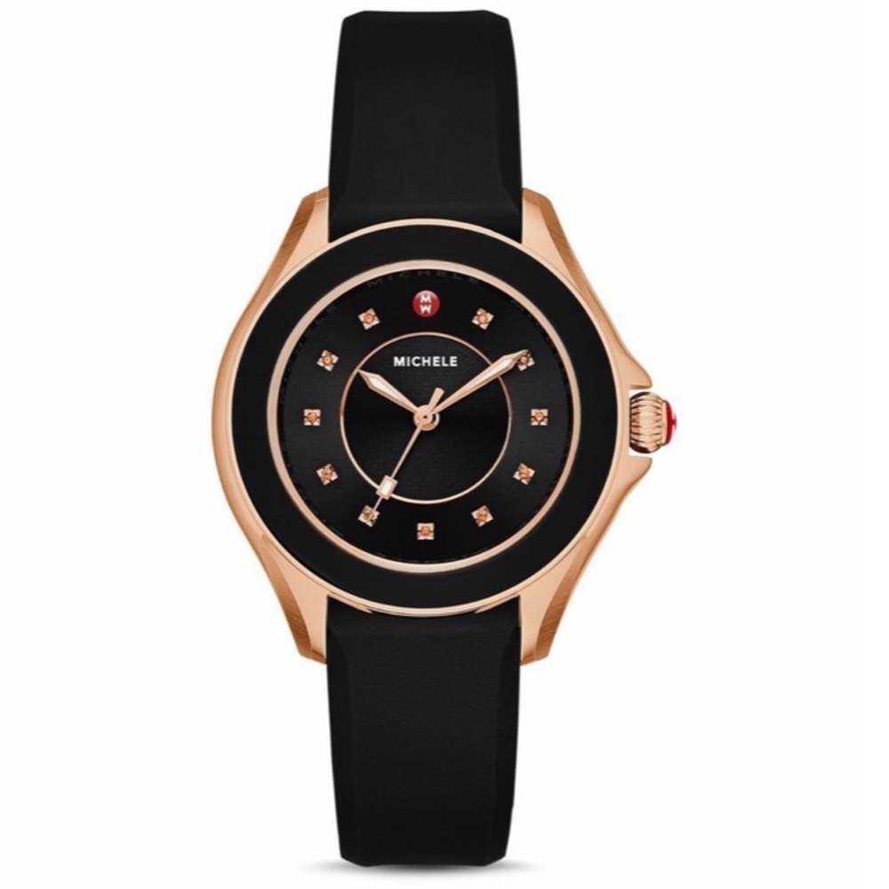 Michele Black Silicone Cape Watch